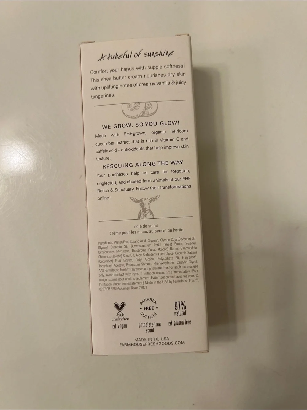 Farmhouse Fresh Sunshine Silk Shea Butter Hand Cream - Pale Peach